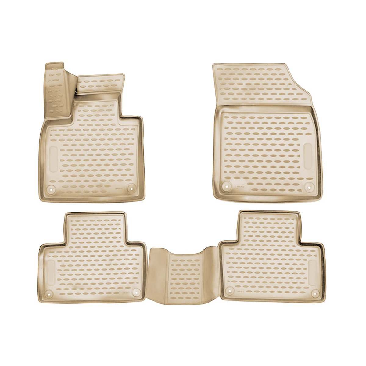 Volvo XC90 Floor Mats - Omac - Rubber TPE 4 Pcs - Beige - 2016-2025 Volvo XC90 Floor Mats - Omac - Rubber TPE 4 Pcs - Beige - 2016-2025